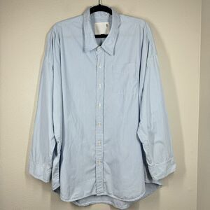 R13 Oversized Drop Neck Oxford Shirt Oversized Button Up Blue Stripe Size Large